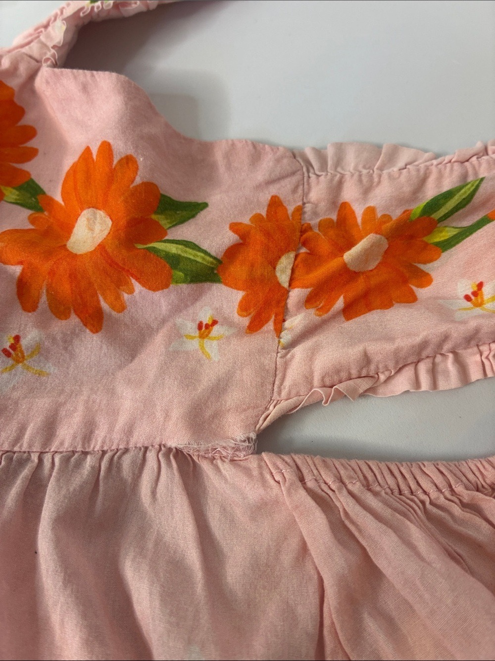Farm Rio Papaya Salad Maxi Dress Pink Floral Button Front Back Bow M - Picture 9 of 12